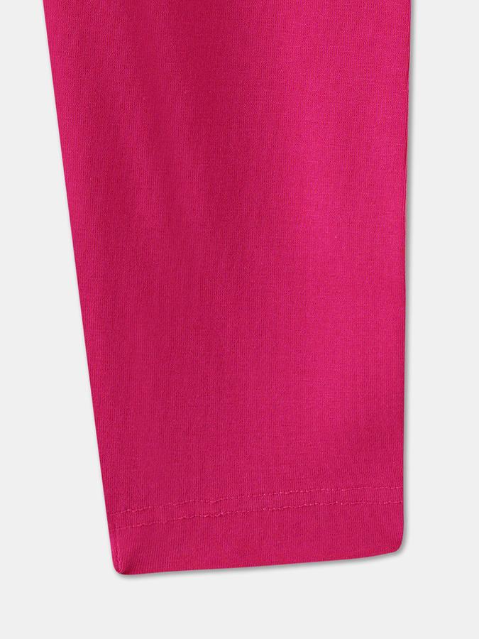 Girls Solid Full Length Mid Rise Legging