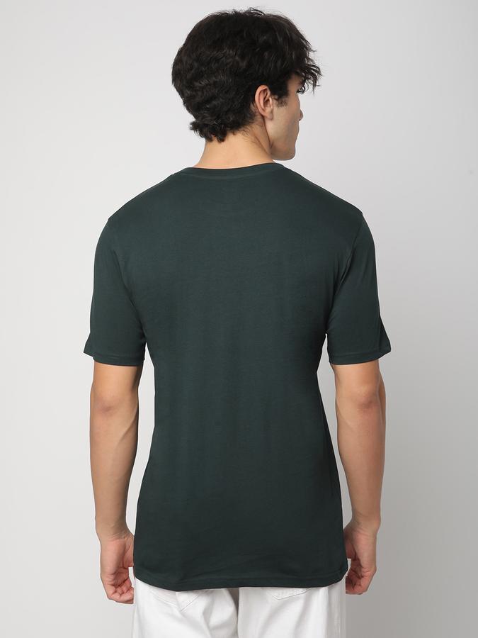 Men Cotton Regular Fit Crew Neck Solid T-shirt