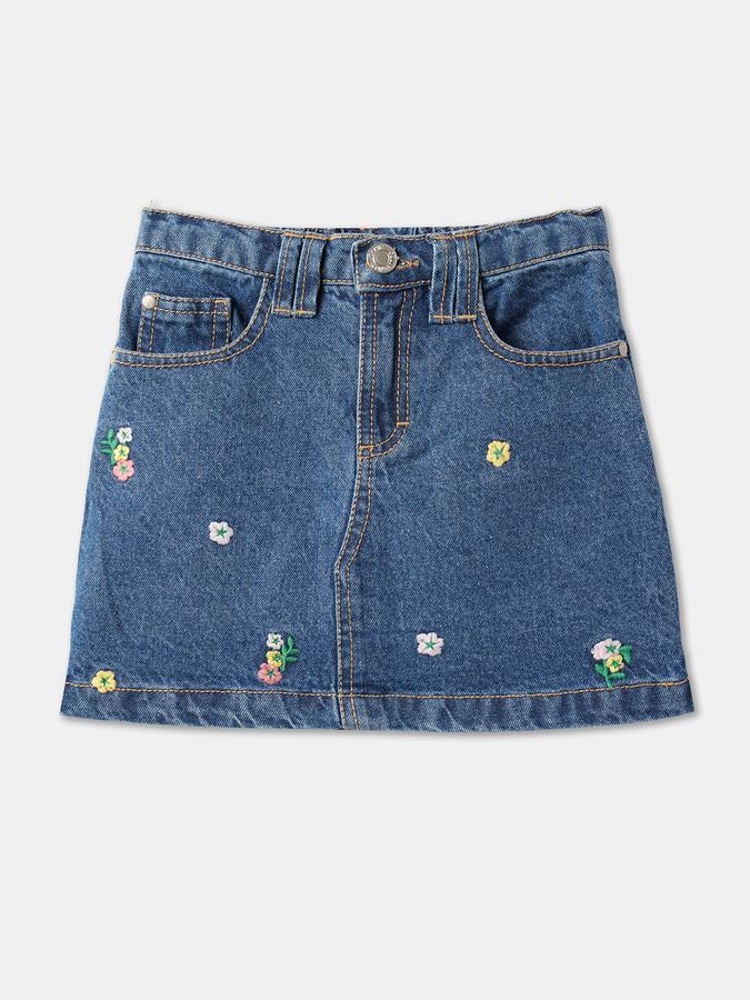 Girls Embroidered A-Line Skirt image number 0