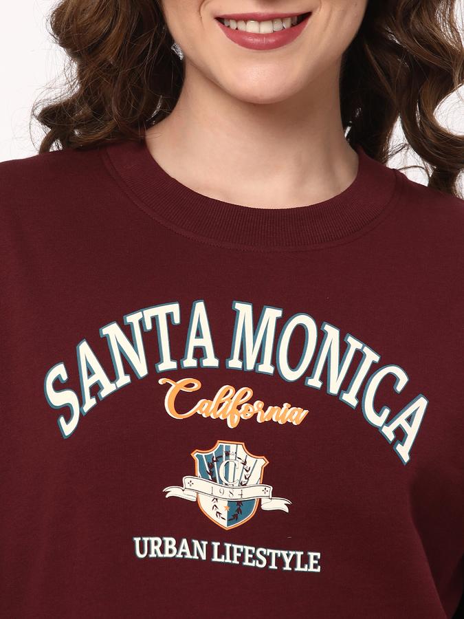 Women Typographic Print Round-Neck Sweatshirt image number 3