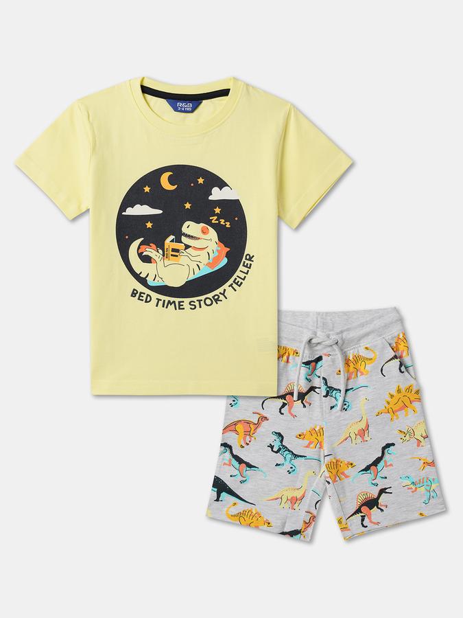 Boys Graphic T-shirt with Shorts Fashion Set