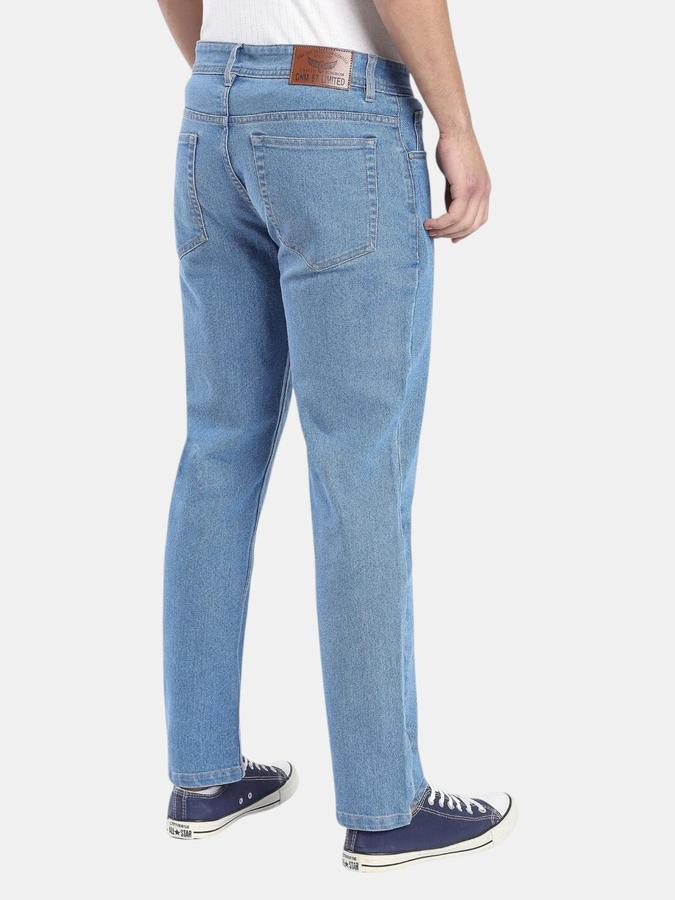 R&B Blue Straight Fit Men Mid Rise Jeans