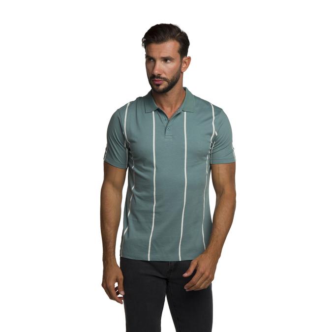R&B Polo Collar Striped Green Polo T-Shirt