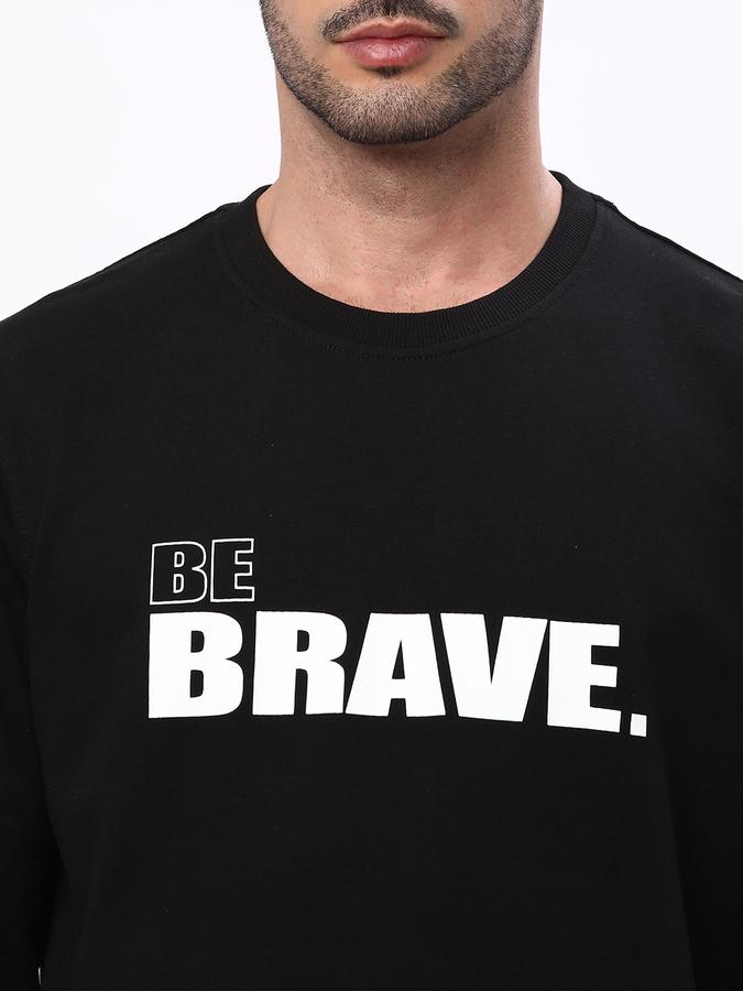 Men Cotton Regular Fit Crew Neck Graphic Sweatshirt