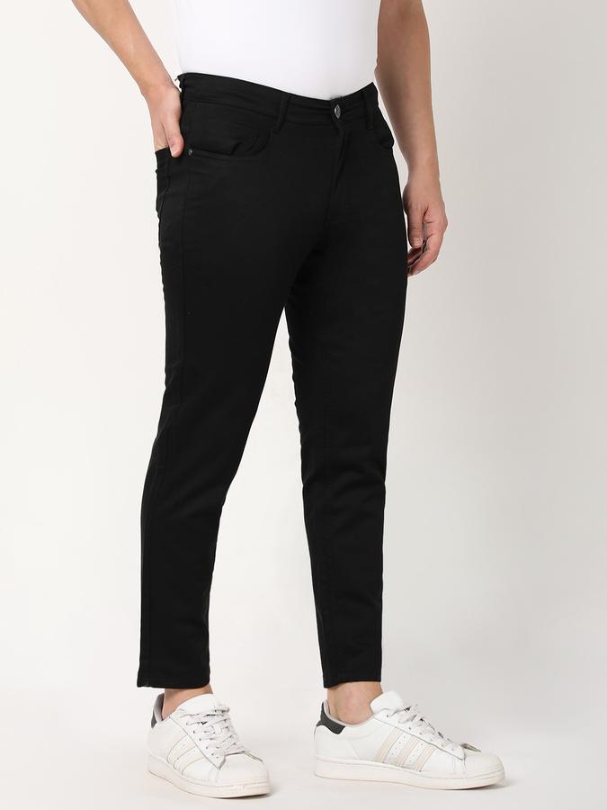 Men Flat-Front Slim Fit Trousers image number 2