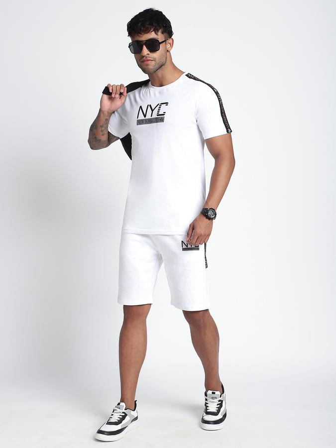 Men Cotton Relaxed Fit Drawstring Solid Shorts