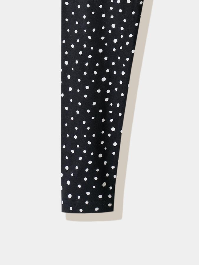 Girls Cotton Blend Skinny Fit Elastic Waist Printed Leggings