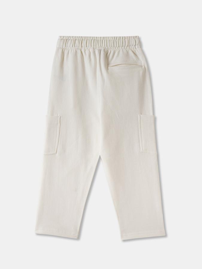 Boys Cotton Regular Fit Drawstring Waist Solid Track Pants