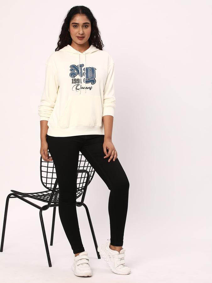 Women Typographic Print Hoodie image number 1