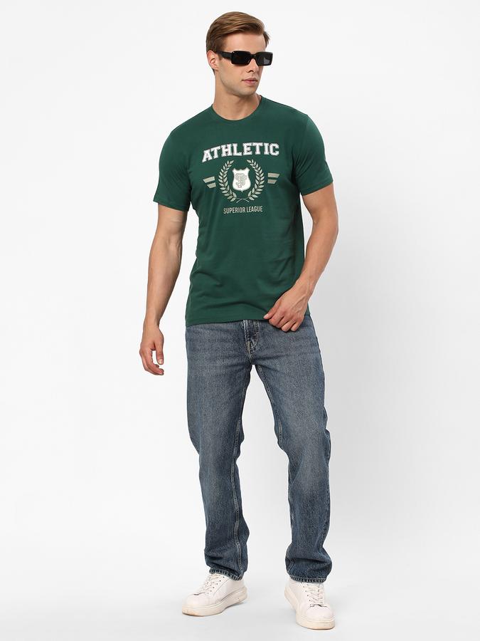 Men Typographic Print Round-Neck T-Shirt image number 1