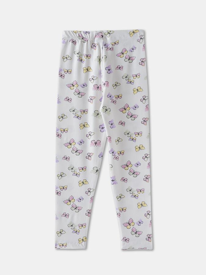 Girls Printed Slim Fit Pull On Legging