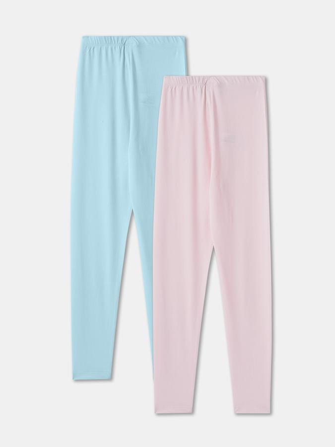 Girls Blend Solid Full Length Mid Rise Legging