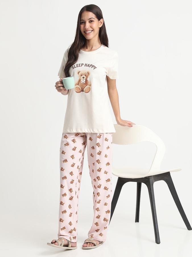 Women Cotton Relaxed Fit Drawstring Printed Pajama Pants