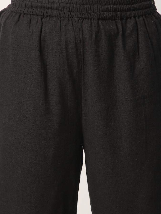 Women Cotton Joggers Elasticated Waist Solid Trousers