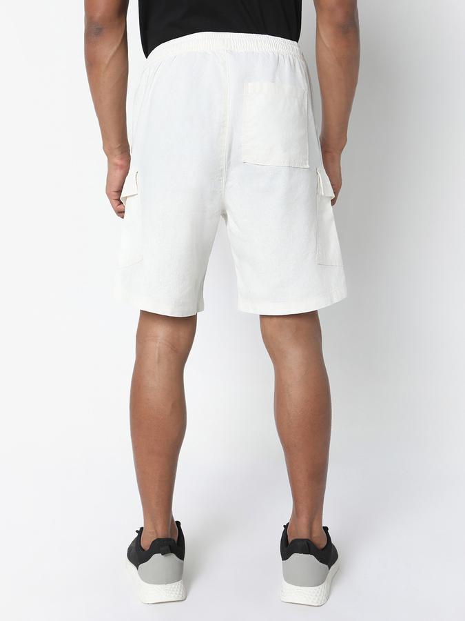 Boys Linen Regular Fit Elastic Waist Clean Hem Shorts