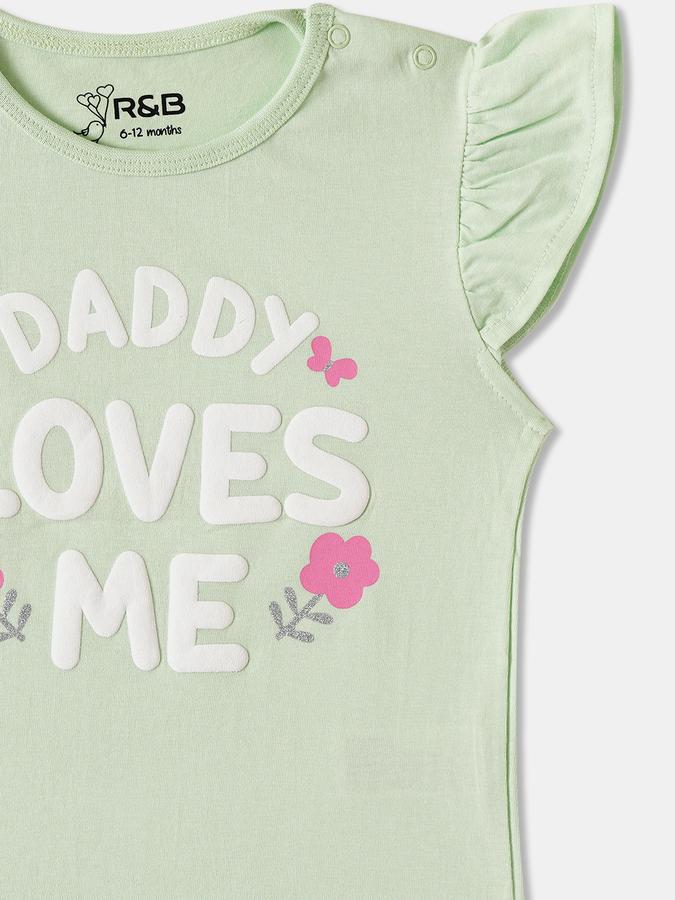 R&B Baby Girls Graphic Print Pure Cotton Regular T Shirt image number 2