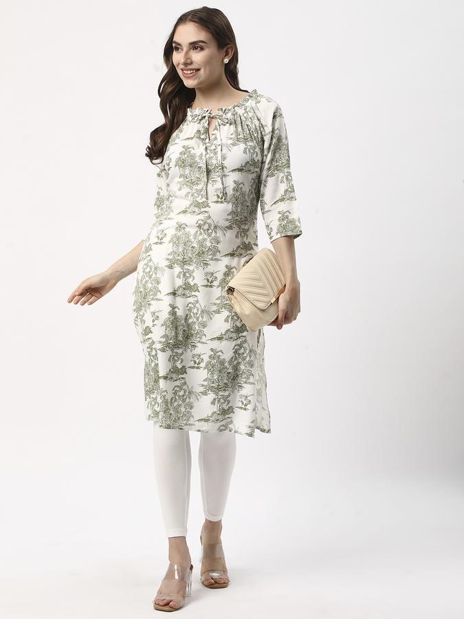 Women Printed Boat Neck Kurtas image number 1