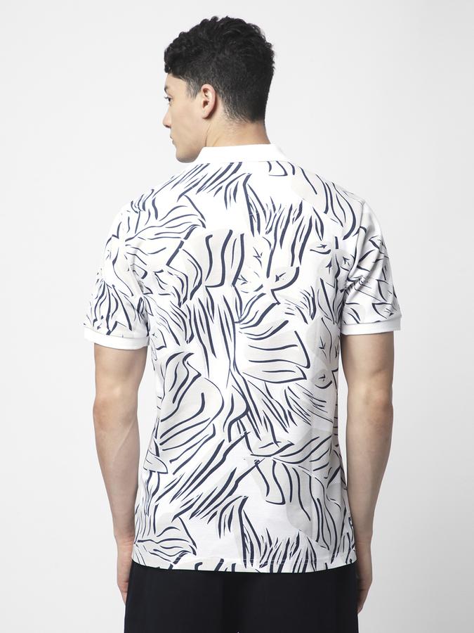 Floral Printed Polo T-Shirt with Short Sleeves image number 2
