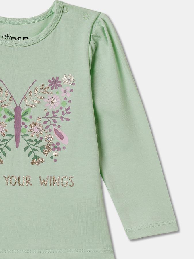 Girls Regular Fit Long Sleeve Crew Neck T-Shirt