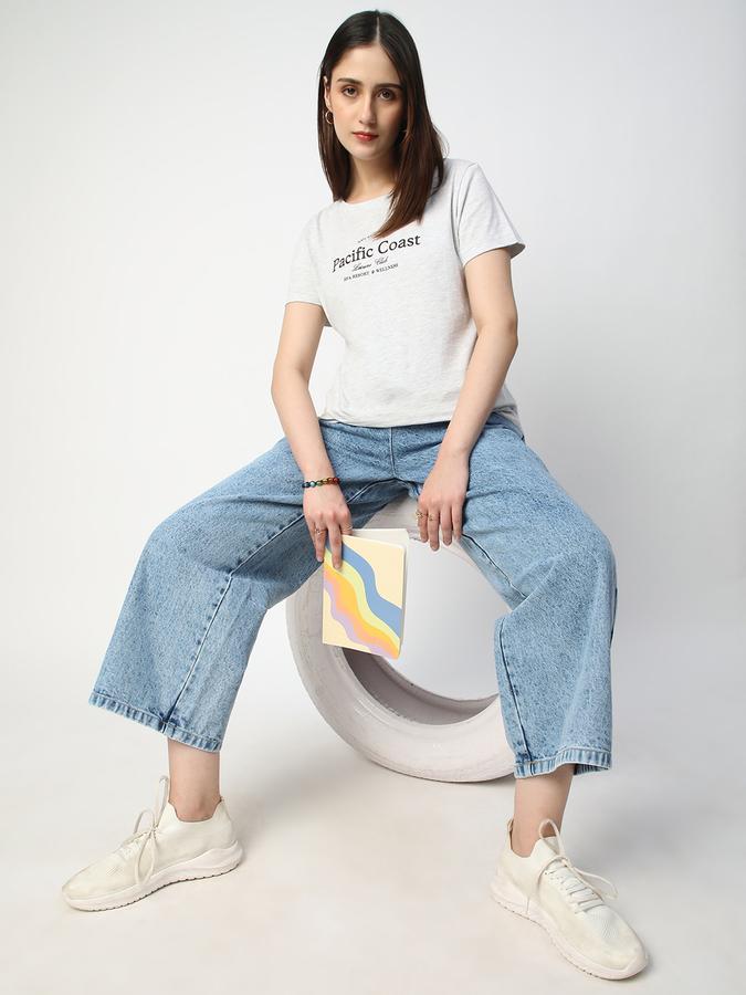 Graphic Print Women Round Neck T-Shirt data-index=