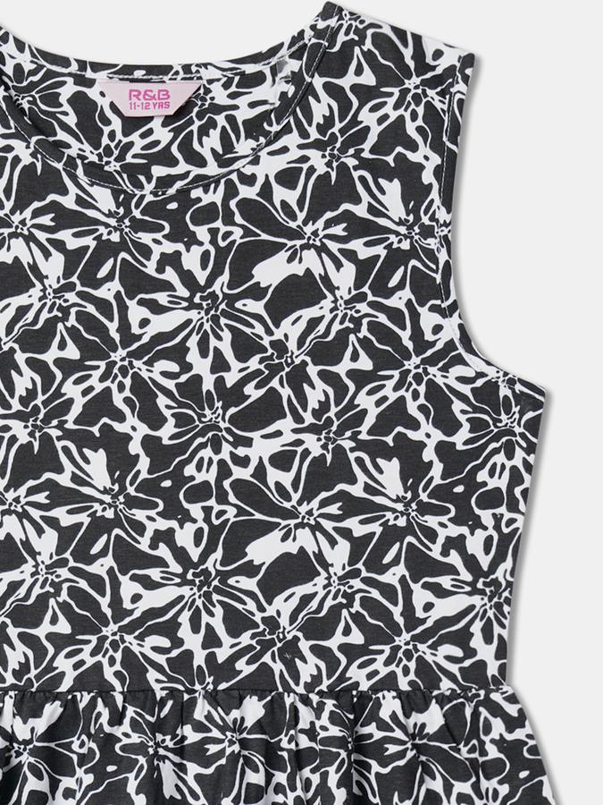 Girls Printed Fit & Flare Dress image number 2
