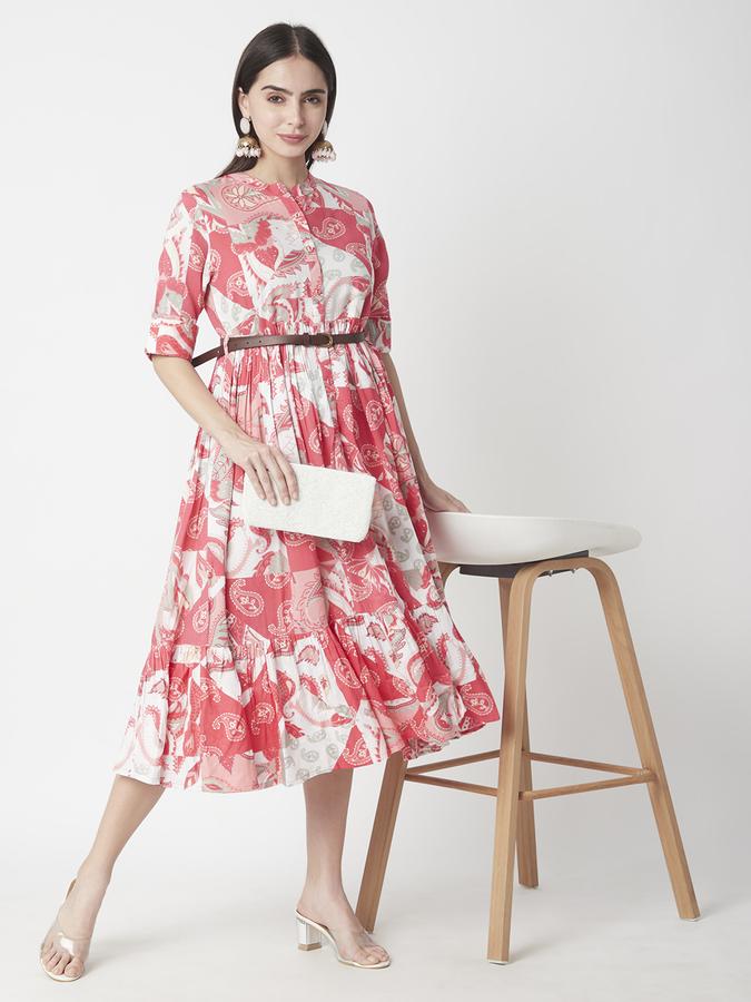 Women Viscose Printed Fit & Flare Ethnic Dress