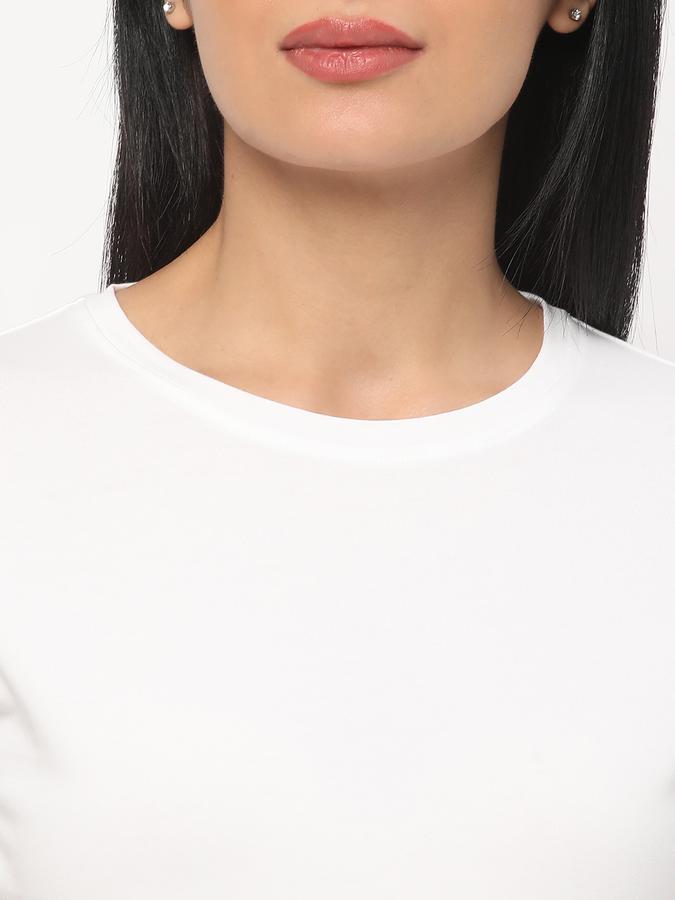 Women Cotton Relaxed Fit Crew Neck Solid T-shirt