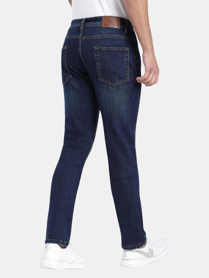 R&B Navy Blue Slim Fit Men Mid Rise Jeans