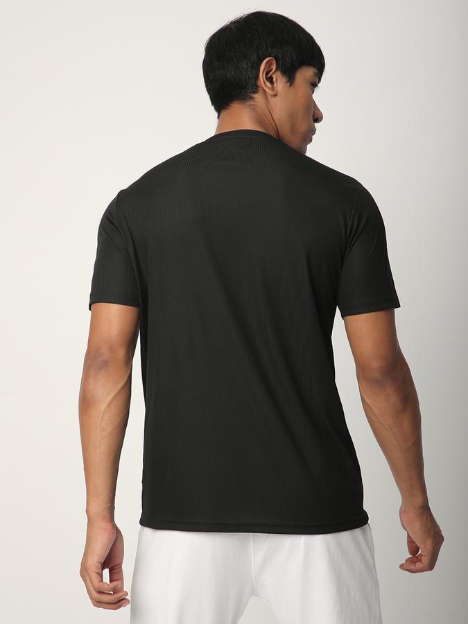 Men Polyester Regular Fit Crew Neck Typographic T-shirt