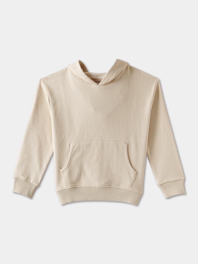 Boys Cotton Relaxed Fit Hooded Textured Hoodie
