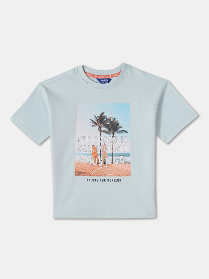 Printed T-Shirt with Crew Neck and Short Sleeves