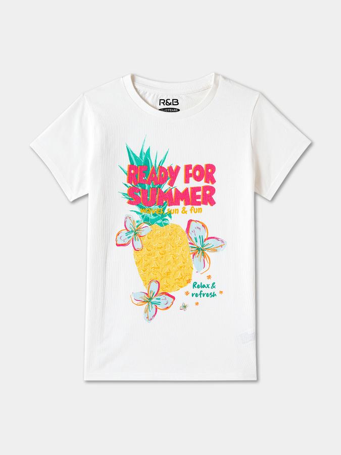 Printed T-Shirt with Crew Neck and Short Sleeves