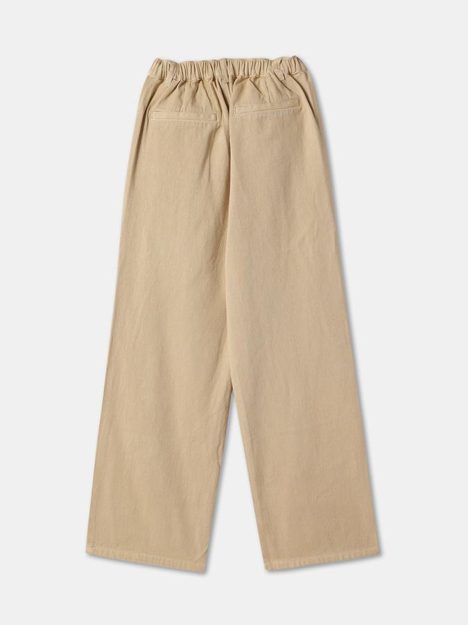 Boys Wide Leg Solid Elastic Waist Trouser