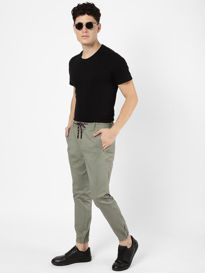 R&B Men Green Casual Trousers image number 1