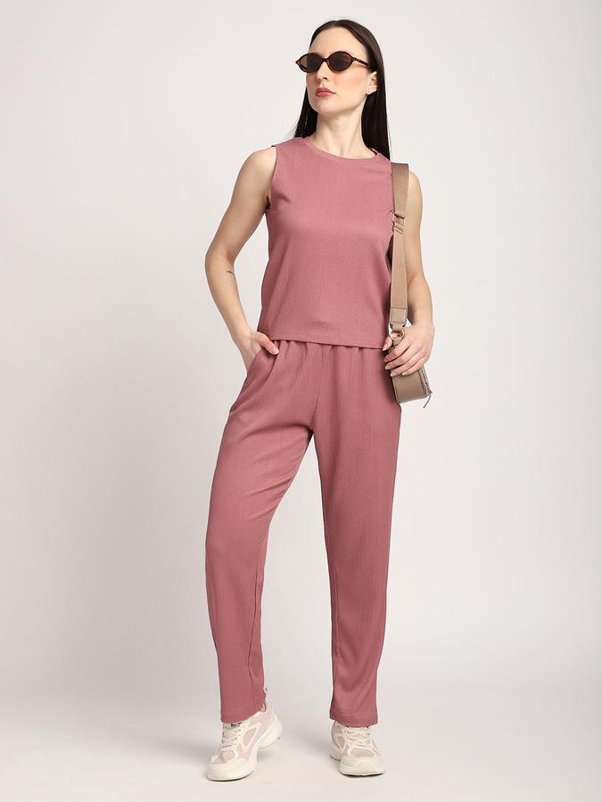 R&B Women Pink Textured Co-ord Set