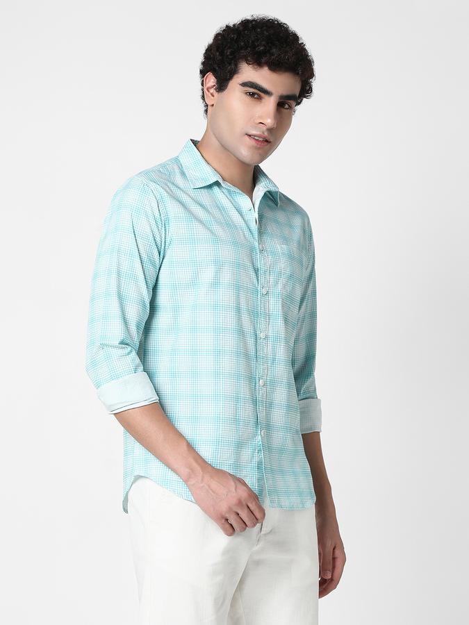 R&B Men's Mint Checked Shirt