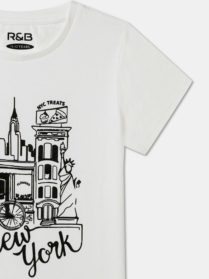 Girls Printed Pure Cotton Regular T Shirt image number 2