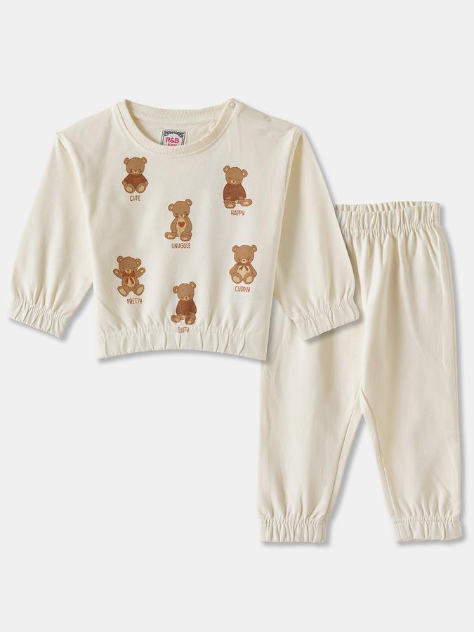 R&B Girls' Offwhite Printed Co-ord Set