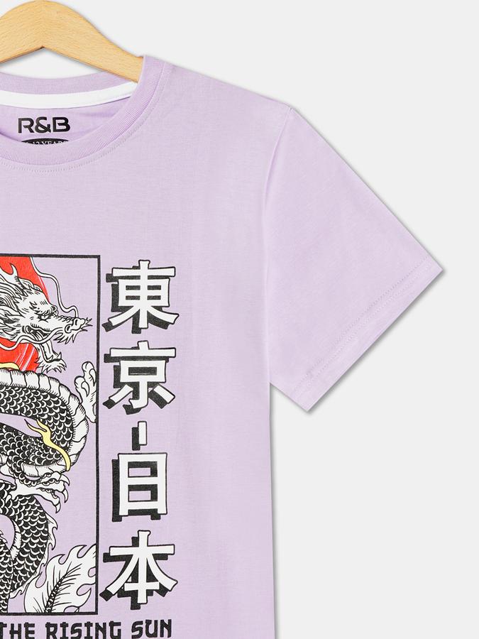 Boys Graphic Print Round-Neck T-Shirt image number 2