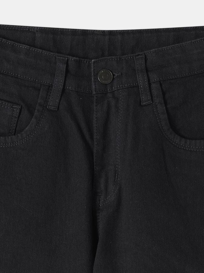 Boys Cotton Blend Regular Fit Mid Rise Clean Hem Jeans