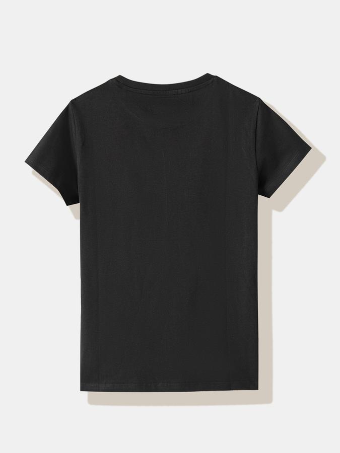 Girls Cotton Regular Fit Crew Neck Graphic T-shirt