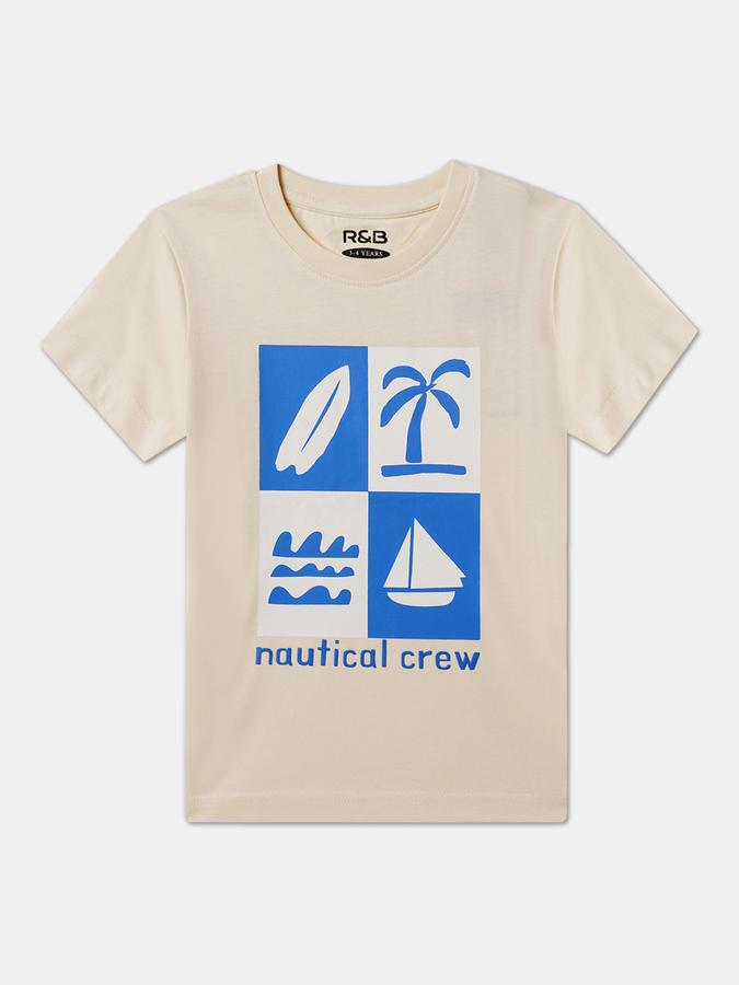 Boys Graphic Print Relaxed Fit Round-Neck T-Shirt