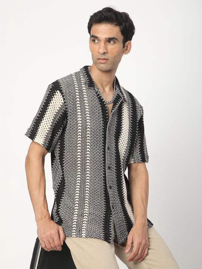 Men Self Design Casual Shirt