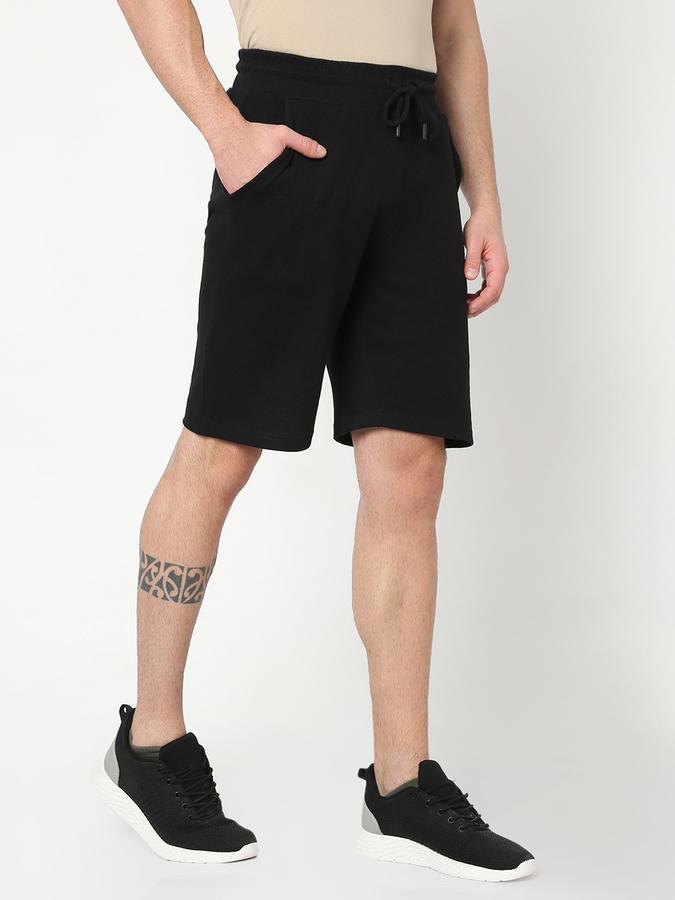Men Regular Fit Knit Shorts with Insert Pockets image number 2