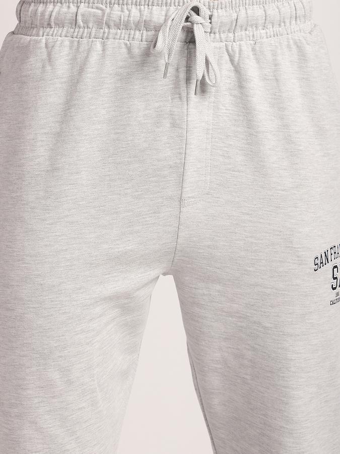 Men Cotton Regular Fit Drawstring Waist Open Hem Trackpants