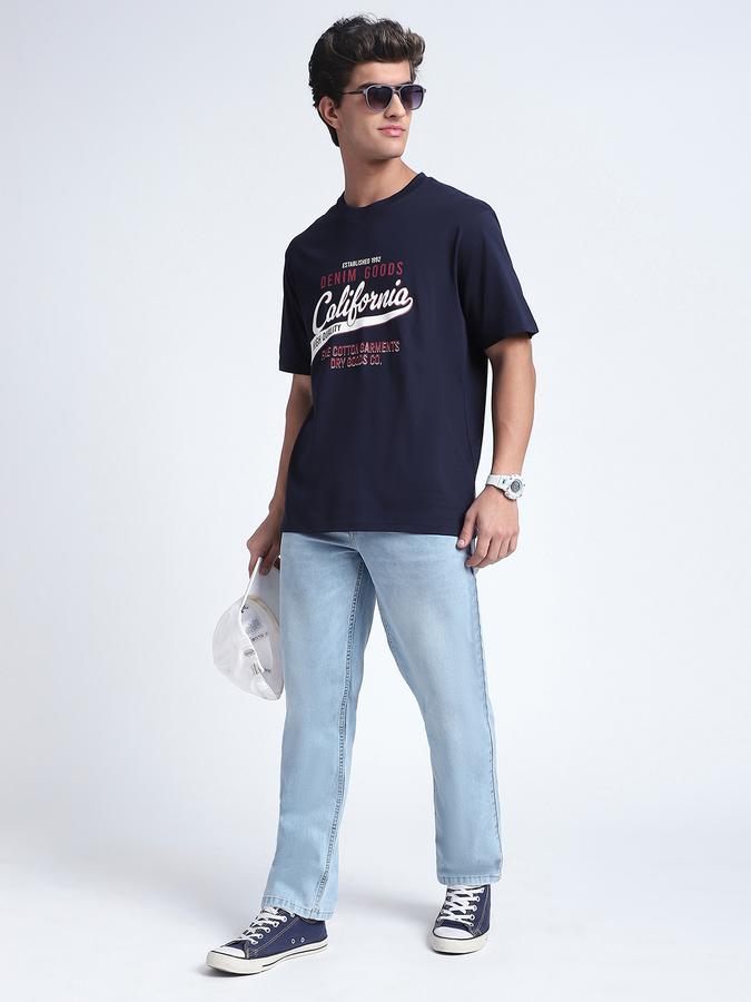 Men Cotton Blend Carrot Fit Flat Front Five Pocket Pants