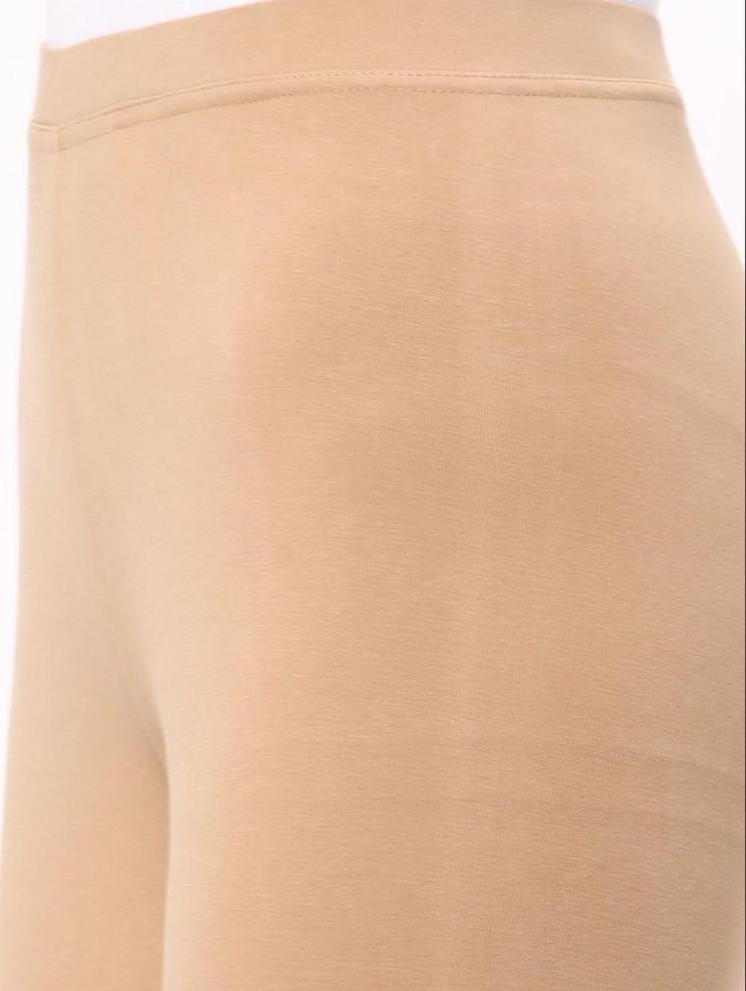 R&B Women Beige Solid Leggings 