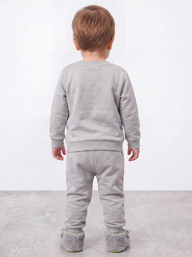 R&B Boys Grey Pure Cotton Racing Car Print Sweatshirt and Pant Night Suit