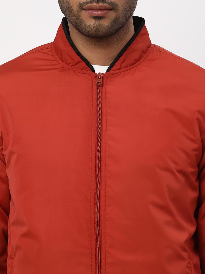 Men Polyester Regular Fit Solid Bomber Jacket