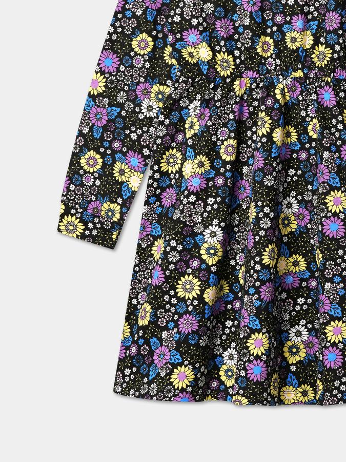 R&B Girls' Black Printed Dress